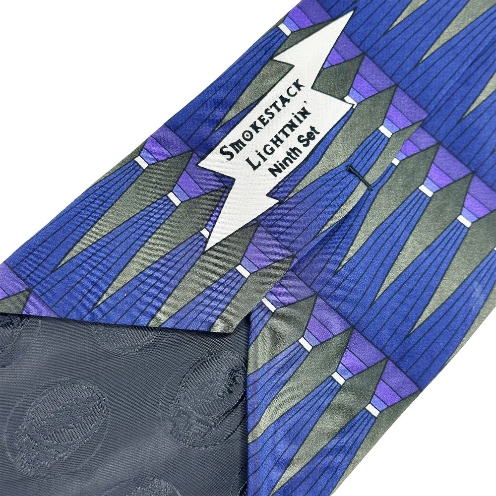 GRATEFUL DEAD Vintage 1996 Men's Geometric Print Neck Tie • 100% Silk • purple - Picture 6 of 7